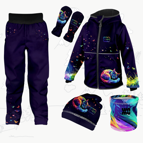 Outfit Wamu s kočičkami tmavě modrý