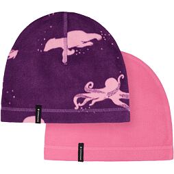 Dětská oboustranná fleecová čepice Didriksons Monte beanie sweet pink