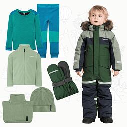 Dětský zimní outfit Didriksons Bjärven - light moss