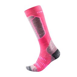Dětské funkční ponožky podkolenky Devold Alpine Kid sock cerise z Merino vlny růžové