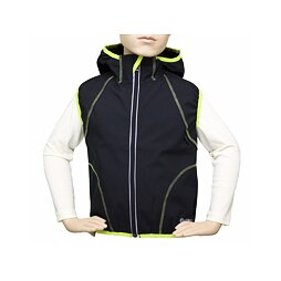 Dětská outdoorová softshellová vesta Fantom s kapucí černá