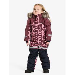 Dětská zimní kombinéza Didriksons Bjärven print path s pink - ROSTOUCÍ