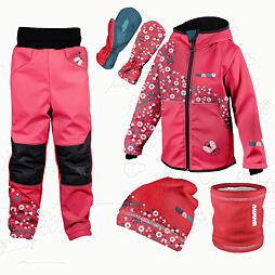 Dětský softshellový outfit červený - Beruška