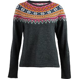 Dámský vlněný svetr SKHOOP Scandinavian Sweater s norským vzorem - graphite