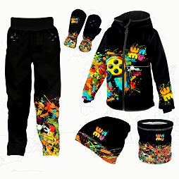 Dětský softshellový outfit černý- Game on