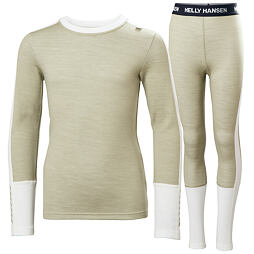 Juniorské termoprádlo Helly Hansen JR LIFA® Merino Midweight set - light lav