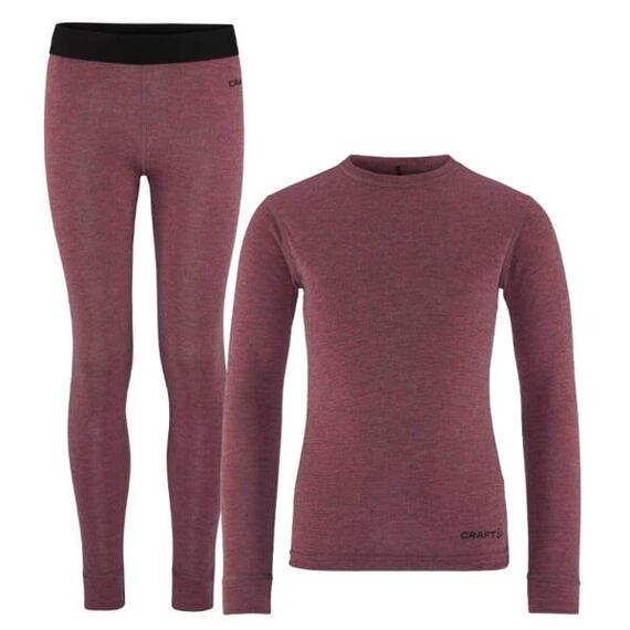 Dětské termoprádlo Craft Core Wool Merino JR růžové