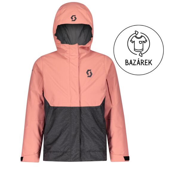 Dívčí lyžařská bunda Scott Vertic Dryo Jr Jacket lantana rose/dark grey melange - bazárek