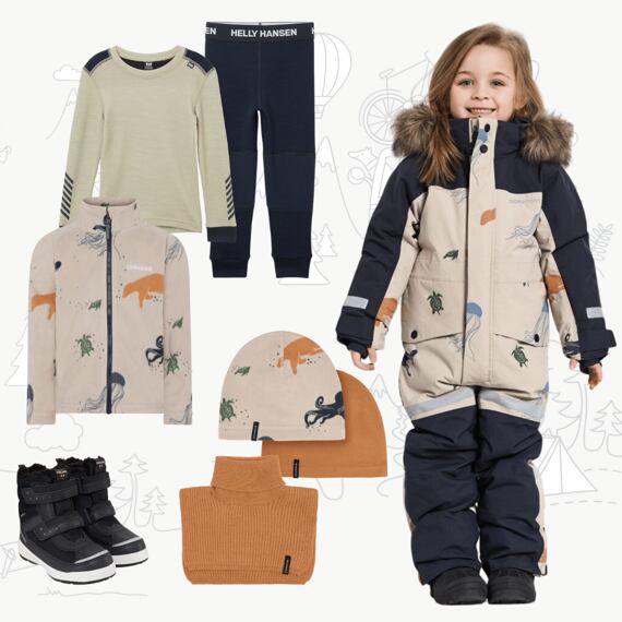 Dětský zimní outfit Didriksons Bjärven - winter ocean