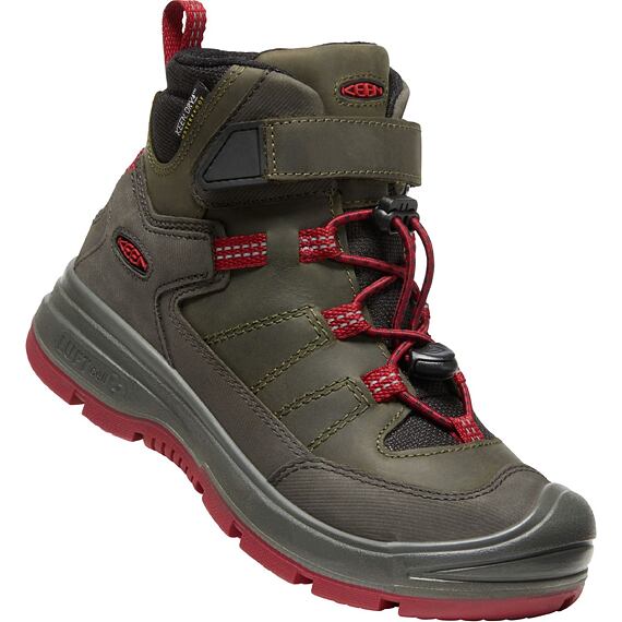 Dětské zimní boty Keen Redwood Mid WP Steel grey/red dahlia