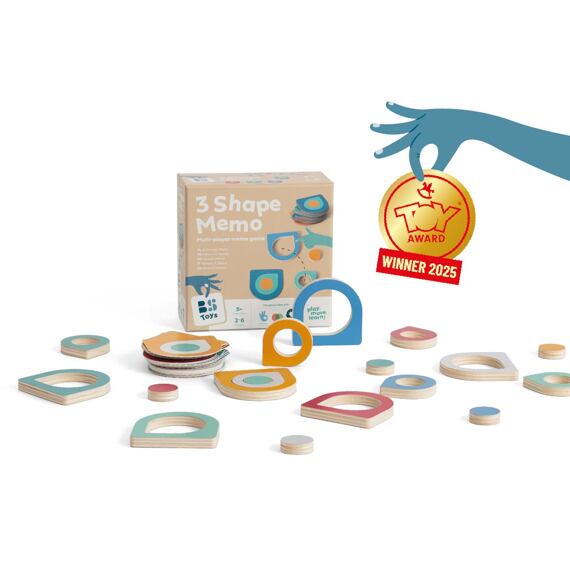 Paměťová hra - barvy a tvary BS Toys 3 Shape Memo - ocenění Toy Award