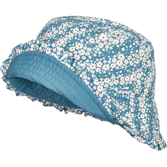 Dětský UV klobouk Playshoes Flowers oboustranný - petrol