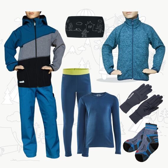 Dětský outfit do přírody i na běžky - modrý