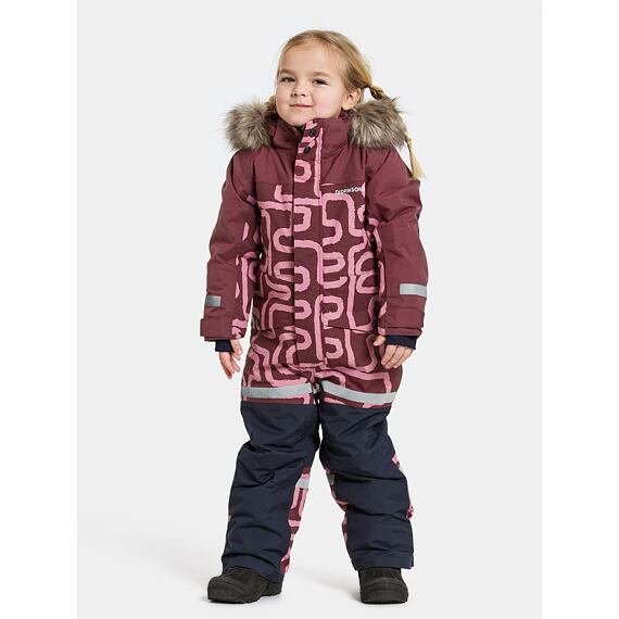 Dětská zimní kombinéza Didriksons Bjärven print path s pink - ROSTOUCÍ