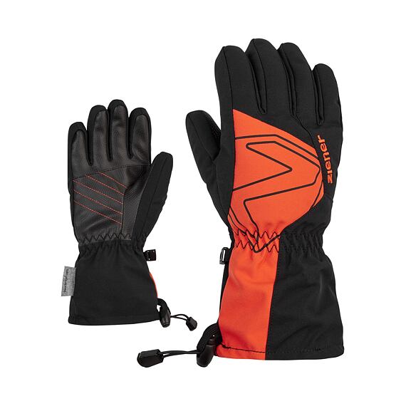 Dětské zimní rukavice Ziener Laval AS AW Jr black burnt orange - prstové