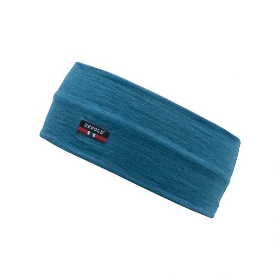 Funkční čelenka s merinem Devold Breeze merino headband blue melange