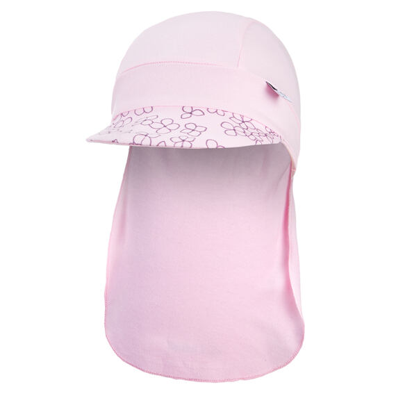 Dětská UV kšiltovka Little Angel Outlast® tenká pirát Kytičky - růžová baby