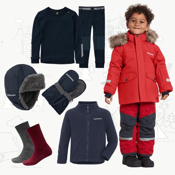 Dětský zimní outfit Didriksons Bjärven - pomme red