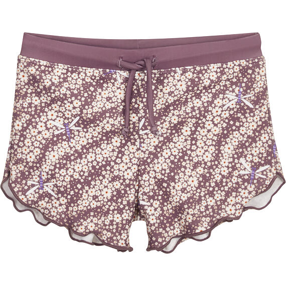 Dívčí UV plavky Playshoes Flowers violet s nohavičkou