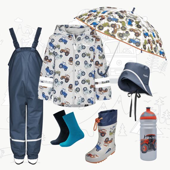Dětský nepromokavý outfit Playshoes - Traktory