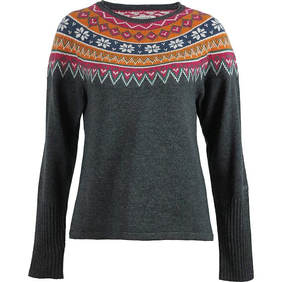 Dámský vlněný svetr SKHOOP Scandinavian Sweater s norským vzorem - graphite