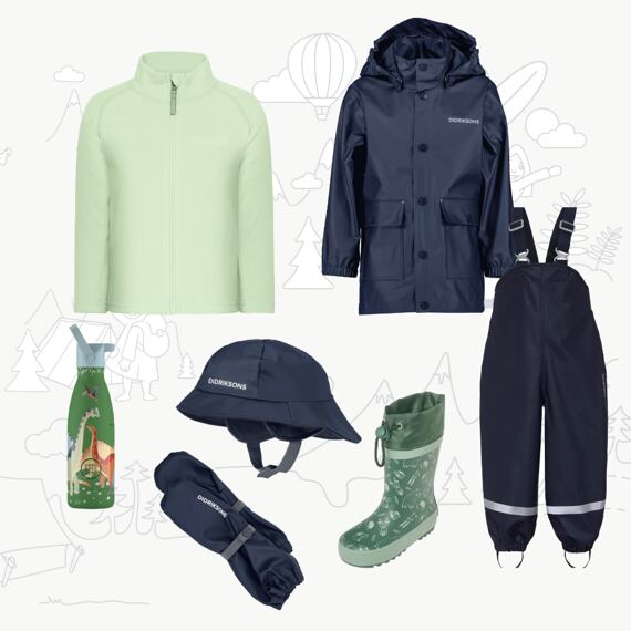 Dětský outfit do deště Didriksons Jojo - navy/green