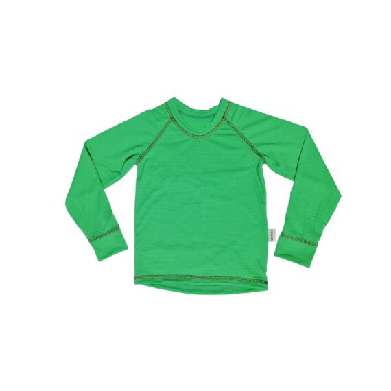 Dětské rostoucí merino tričko Crawler dlouhý rukáv zelené/hnědé