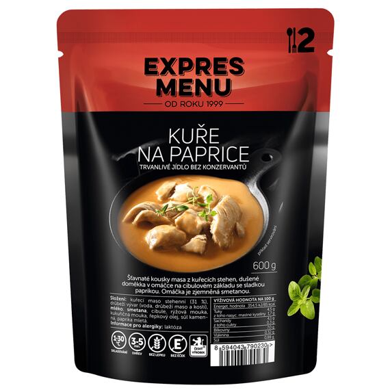 Kuře na paprice Expres menu 2 porce