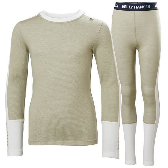 Juniorské termoprádlo Helly Hansen JR LIFA® Merino Midweight set - light lav