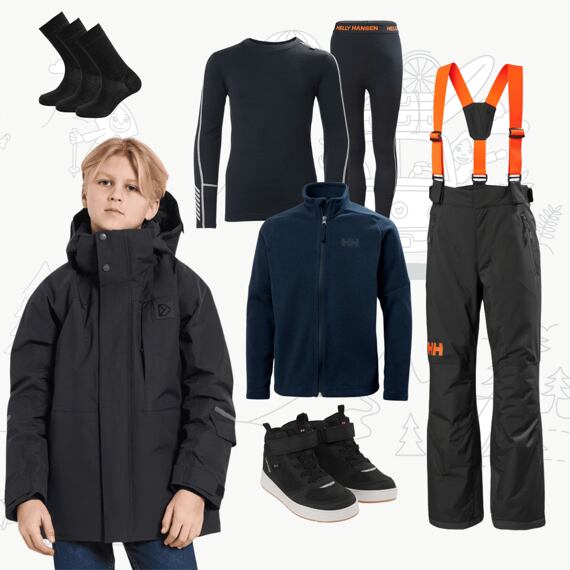 Dětský zimní outfit Gabbro pro juniory - black
