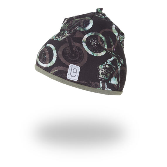 Dětská čepice Little Angel podšitá Outlast® Motorky - khaki