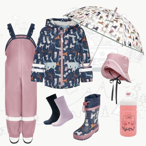 Dětský nepromokavý outfit Playshoes - Kočičky
