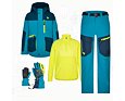 Dětský zimní outfit pro snowboarďáky teal crystal