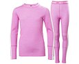 Juniorské termoprádlo Helly Hansen JR LIFA® Merino Midweight set - meta pink