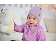 Dětská čepice Little Angel pletená zavazovací LA Outlast ® - sv. fialová