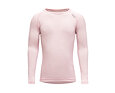 Dětské funkční tričko s merinem Devold Breeze chalk pink s dlouhým rukávem tenké