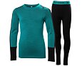 Juniorské termoprádlo Helly Hansen JR LIFA® Merino Midweight set - green